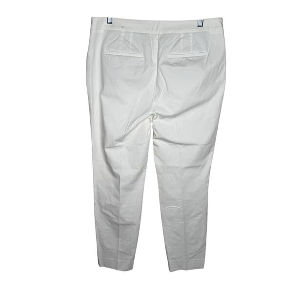 Talbots Chatham White Pants Slim Ankle Side Zipper Size 10 - Picture 4 of 11